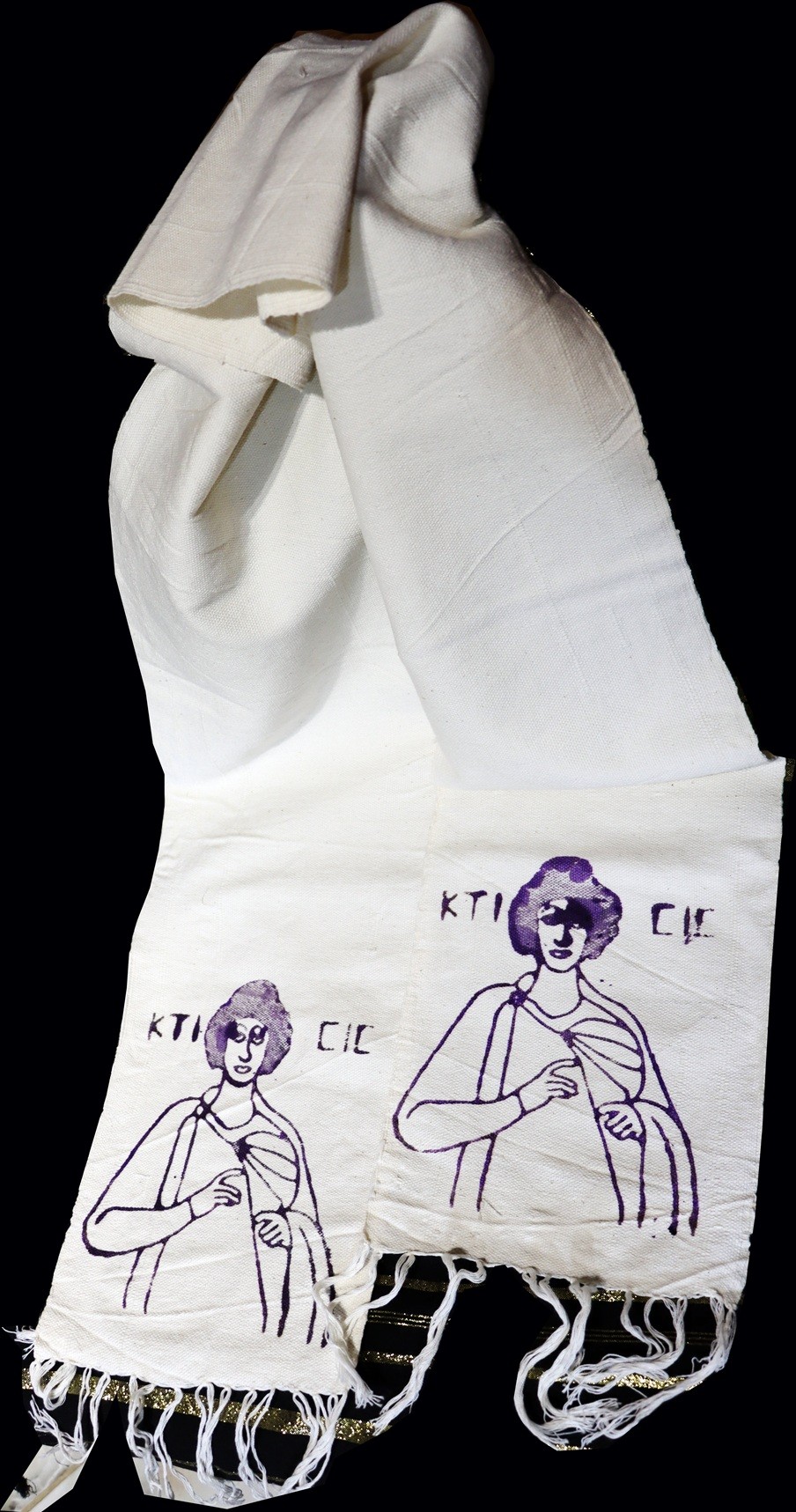 İşlemeli Ehram Şal / Fular 174x20 cm